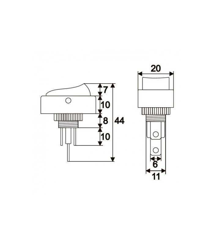 Interupator basculant 1 circuit 12V 20A OFF-ON LED rosu cu retinere 2 pini 3 interupator basculant 1 circuit 12v 20a off on led rosu cu retinere 2 pini 1
