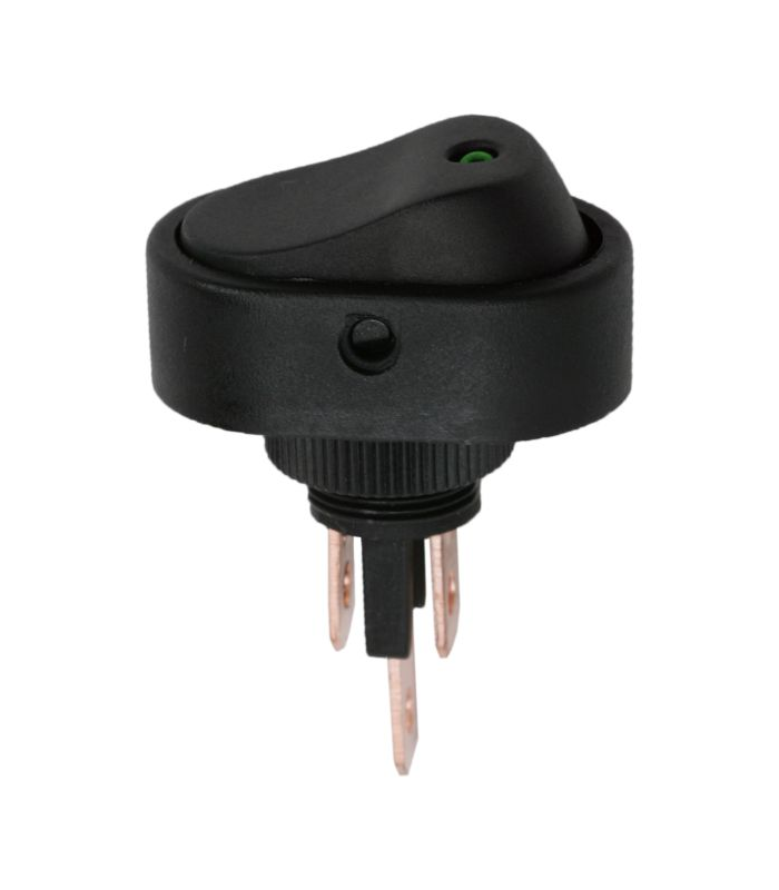 Interupator basculant 1 circuit 12V 20A OFF-ON LED verde cu retinere 2 pini 2 Interupator basculant 1 circuit 12V 20A OFF-ON LED verde cu retinere 2 pini