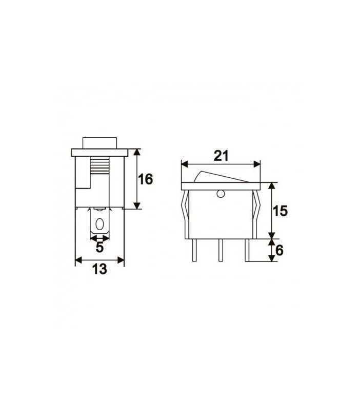 interupator basculant 1 circuit 3 pini 65a 250v off on albastru 09019ke 1