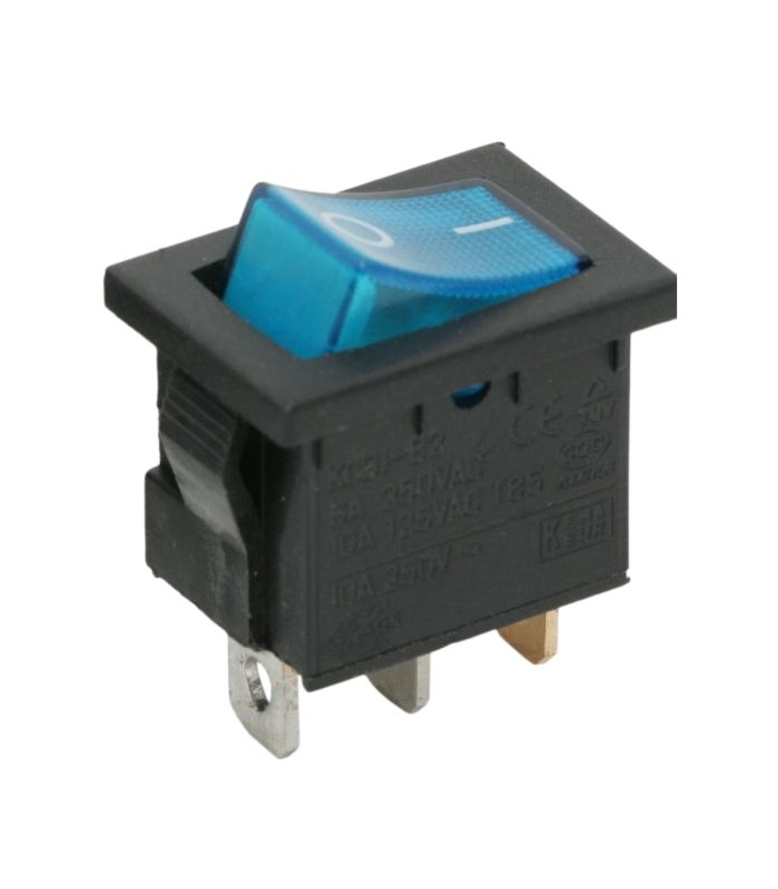 Interupator basculant 1 circuit 3 pini 6.5A 250V OFF-ON albastru 09019KE