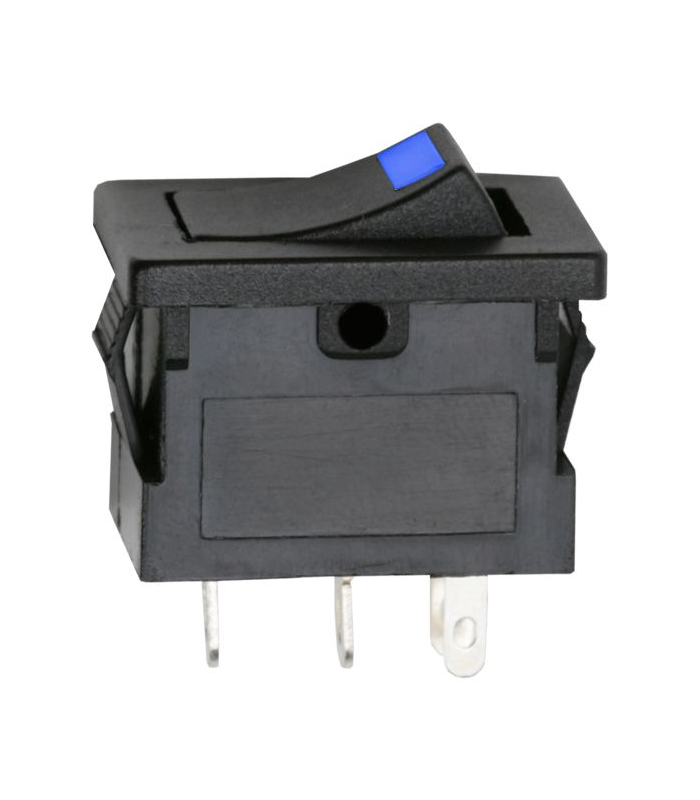 Interupator basculant 1 circuit 3 pini OFF-ON LED albastru 12V 15A cu retinere 09027KE