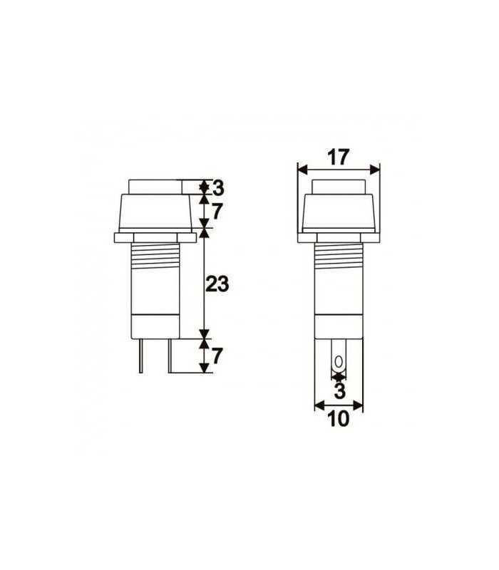 intrerupator 1 circuit 1a 250v off on negru 09024fk cu retinere 1