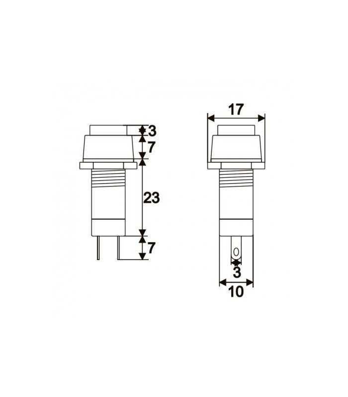 intrerupator 1 circuit 1a 250v off on rosu cu retinere 1