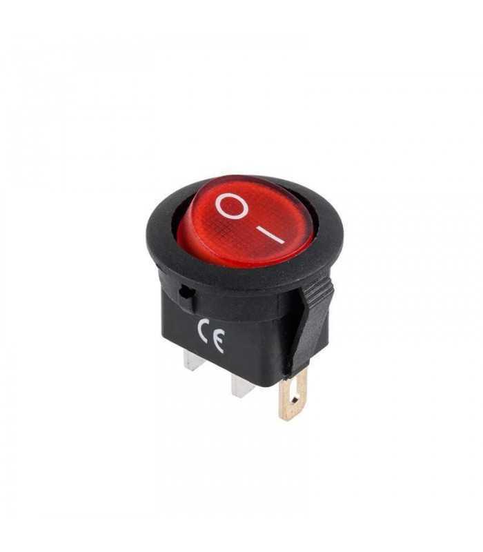 intrerupator 12v 20a on off 3 pini rosu irs 101 cu retinere 1