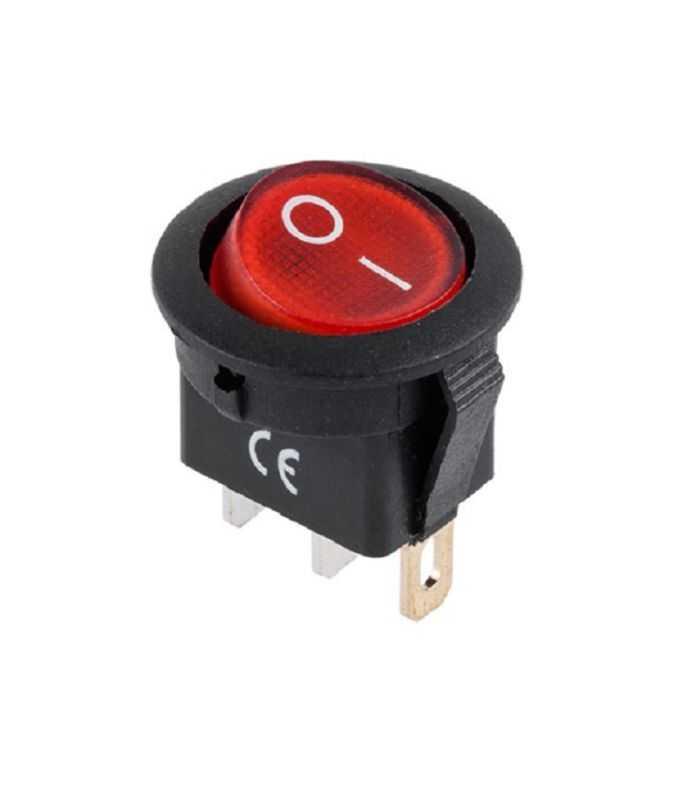 Intrerupator 12V 20A ON-OFF 3 pini rosu IRS 101 cu retinere