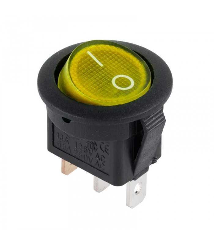 Intrerupator 3 pini ON-OFF 3A 230VAC bec galben