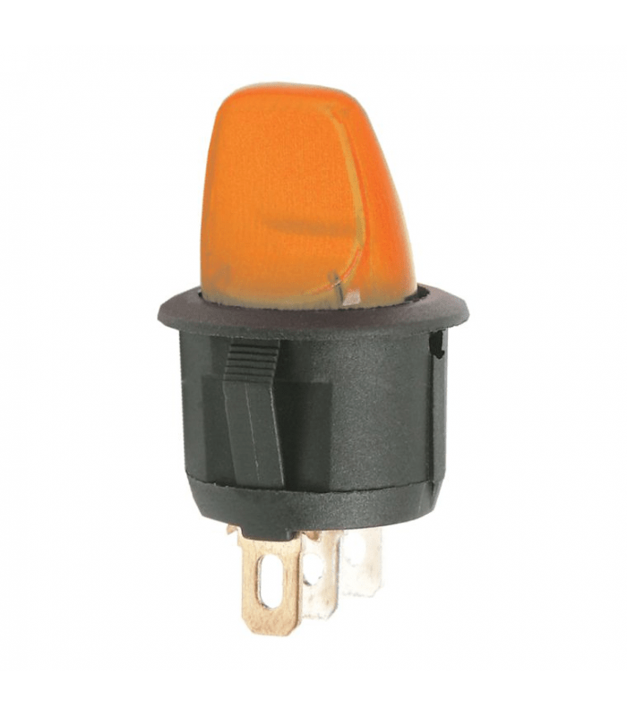 Intrerupator cu brat 1 circuit OFF-ON 6A-250V cu lumina partocalie cu retinere