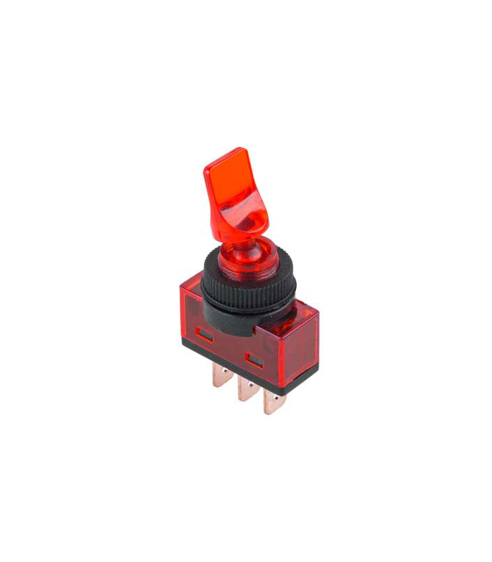 Intrerupator ON-OFF 12V ASW-14D rosu cu retinere