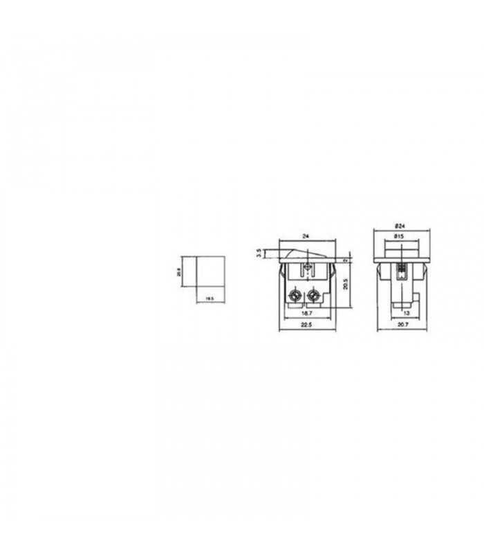 intrerupator on off rs101 albastru 3a 230v 1 contact cu retinere 1