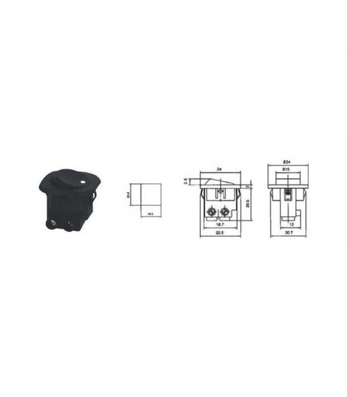 intrerupator on off rs101 negru 3a 230v cu retinere 1