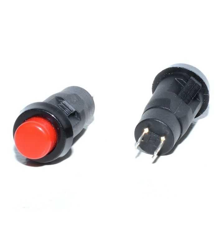 Intrerupator PUSH BUTON cu retinere 12x32 mm 1.5A/250VAC diam. 10mm plastic
