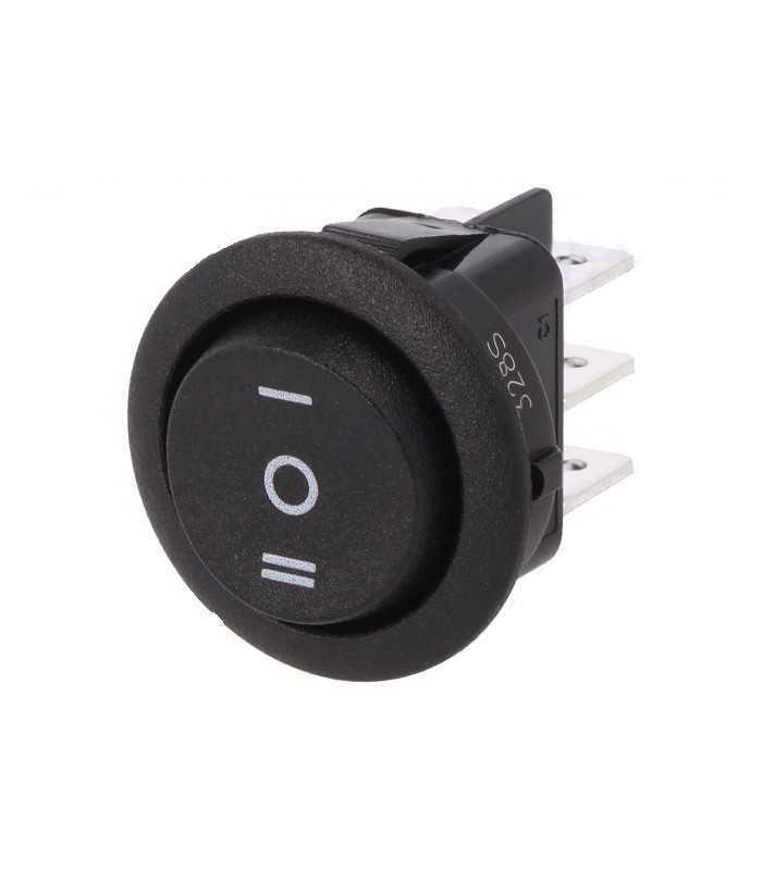 Intrerupator ROCKER DP3T ON-OFF-ON 10A 250VAC Pozitii 3 cu retinere 20mOhm CANAL ELECTRONIC MR3-230-R6-BBNWC