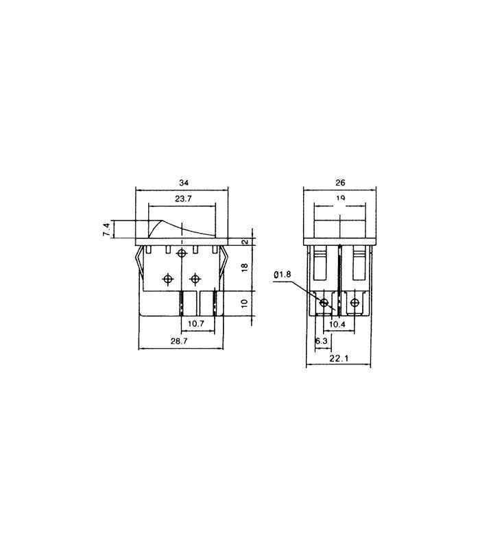 Intrerupator Rocker Dpst 2 Pozitii 4 Pini Off On 15a 250vac Cu Retinere Gri Ninigi Rs2013a3gr Gr