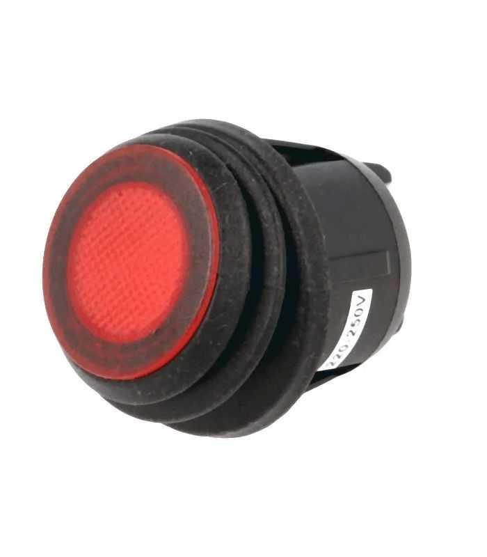 Intrerupator ROCKER DPST Poz 2 OFF-ON cu retinere 20A/12VDC LED rosu IP65 SCI R13-244B8-02-BBR