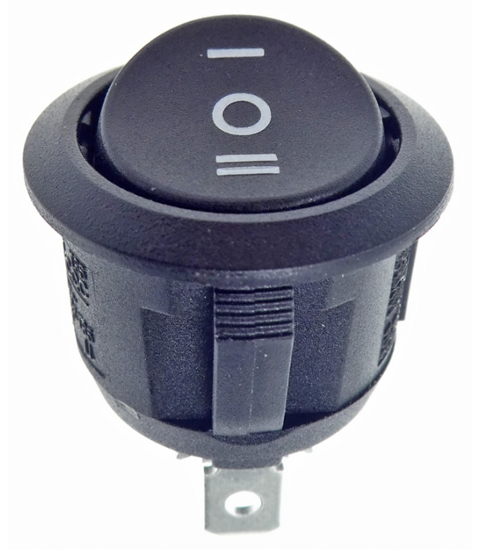 intrerupator rocker sp3t on off on 10a 250vac pozitii 3 cu retinere 50mohm sci r13 112d bb 7d 3