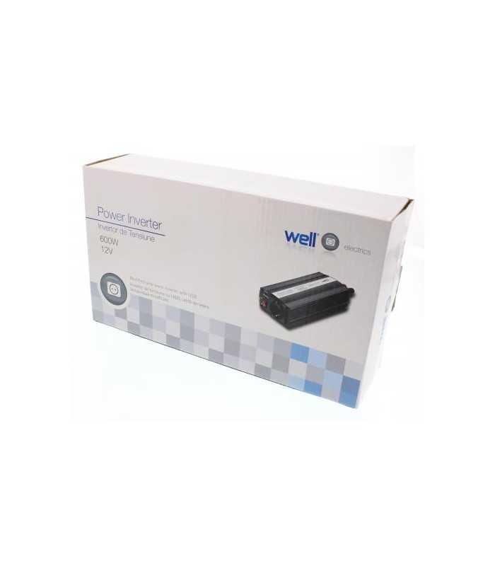 invertor de tensiune cu usb 12v la 220v 600w well 3