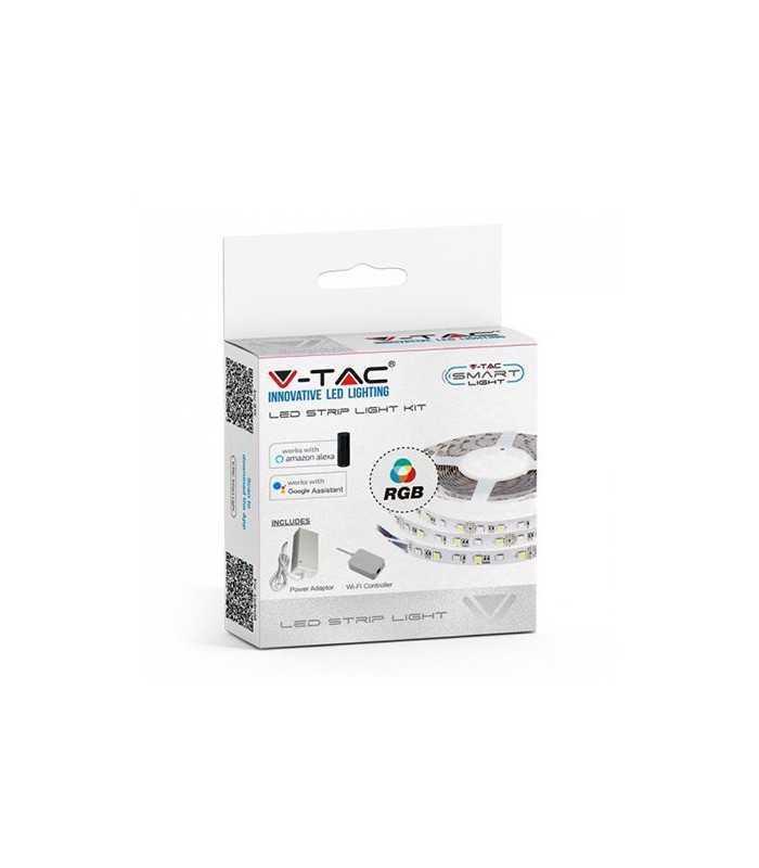 kit banda led smart google home alexa smd5050 rgb 60led m 10w m 1000lm m ip20 5m v tac 1