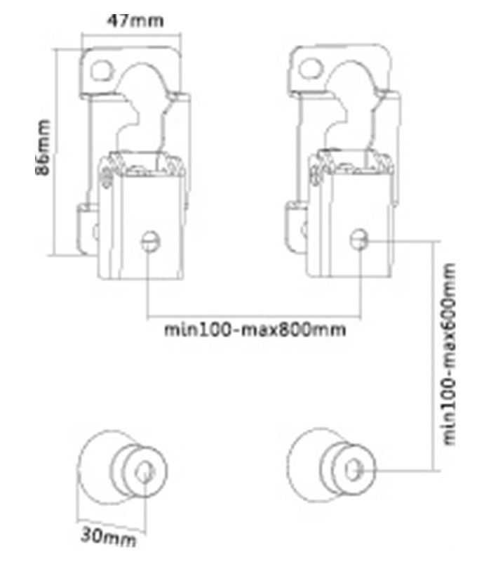 kit de montare suport de perete pentru tv ecran 37 70 interfata de montare pana la 800 x 600 mm goobay 6