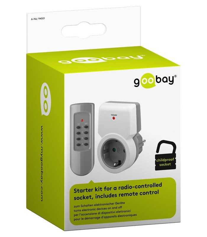 kit priza cu telecomanda 30m 5a 1100w goobay 5