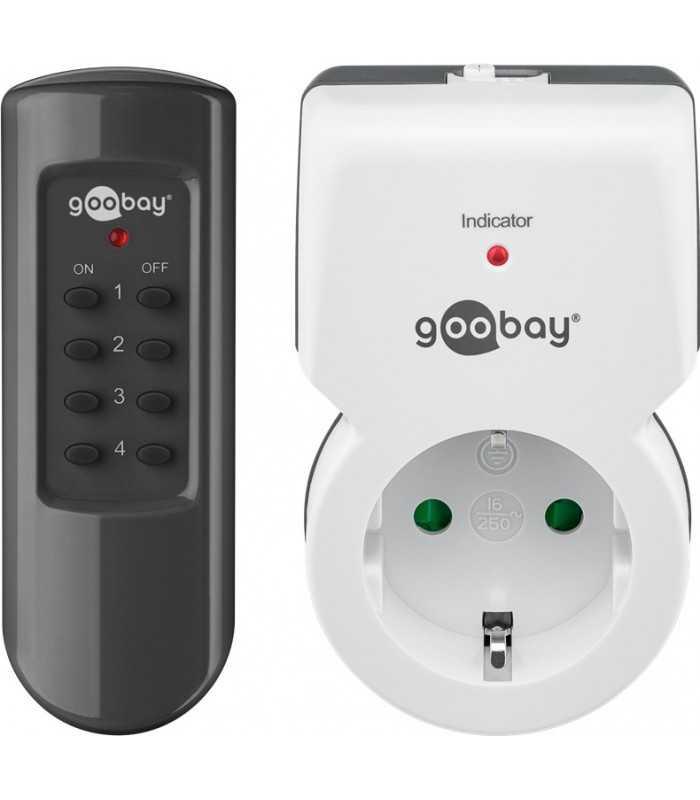 Kit priza cu telecomanda 30m 5A 1100W Goobay