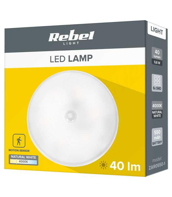 Lampa 6xled Smd 06w 40lm 4000k Alb Neutru Cu Magnet Senzor De Micare Si Acumulator Zar0550 1