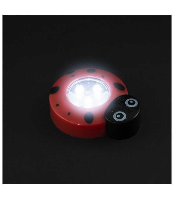 Lampa Cu Led De Veghe Decorativa Buburuza Cu Buton 20273a Phenon