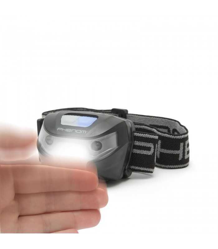 lampa de cap cu senzor de miscare cob led 120lm acumulator li ion 1200mah phenom lighting technology 1