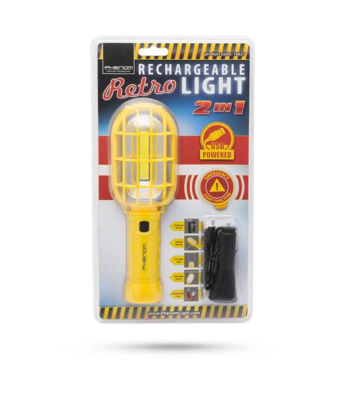 Lampa De Lucru Cob Led Cu Acumulator 18650 Model Retro 74x61x226mm Phenom 18627