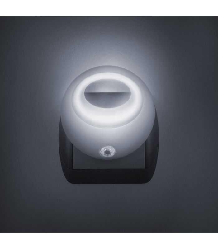 Lampa de veghe cu LED si senzor de lumina alba 1 LED /1W diametru 8 cm PHENOM 20275WH