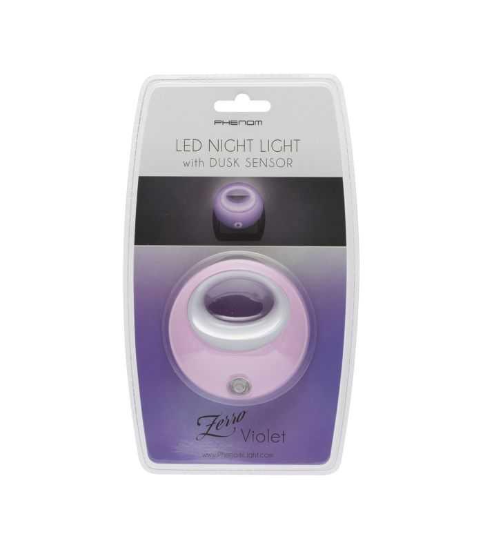 Lampa De Veghe Cu Led Si Senzor De Lumina Violet 1 Led 1w Diametru 8 Cm Phenom 20275vl