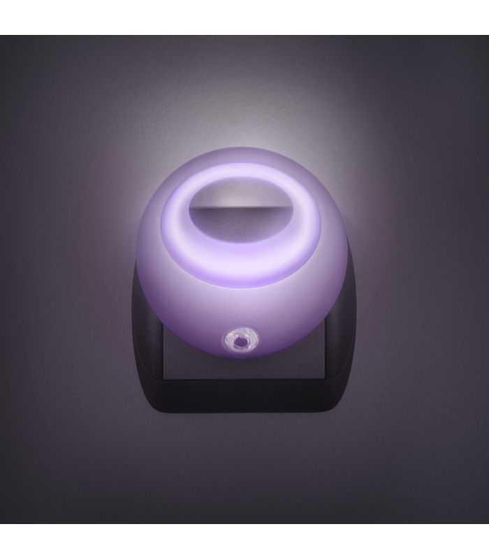 Lampa de veghe cu LED si senzor de lumina violet 1 LED /1W diametru 8 cm PHENOM 20275VL