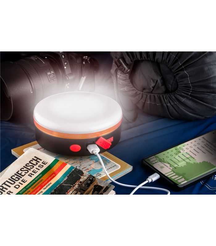 Lampa Solara De Camping Cu Led Acumulator 18650 Si Telecomanda Ir Goobay 60344