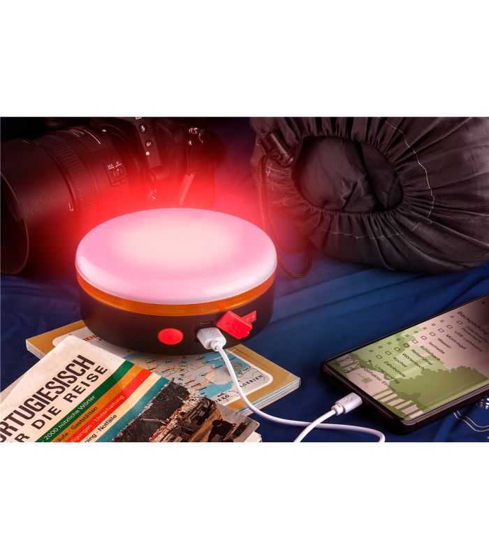 Lampa Solara De Camping Cu Led Acumulator 18650 Si Telecomanda Ir Goobay 60344