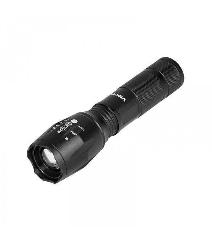 Lanterna 10W LED cu incarcare USB VIPOW 100m 37.5x138mm aluminiu