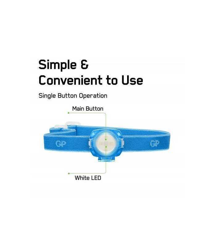lanterna frontala led gp ch31 albastru 40lm 2x cr2025 3