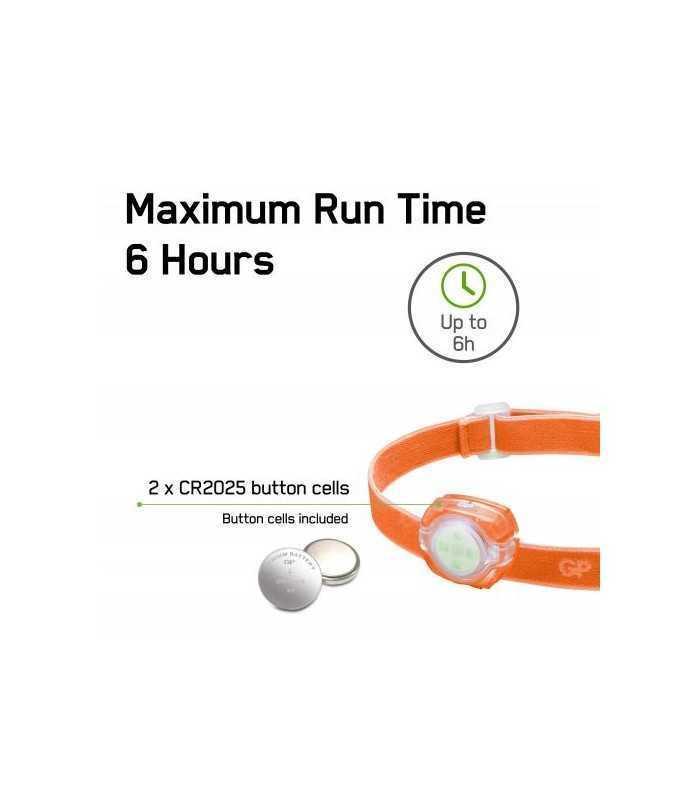 lanterna frontala led gp ch31 portocaliu 40lm 2x cr2025 1