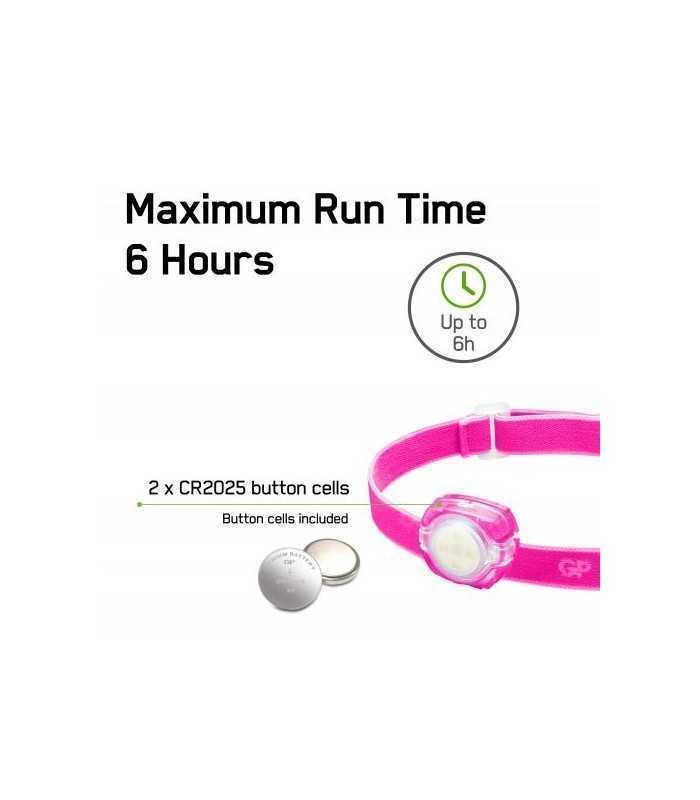 lanterna frontala led gp ch31 roz 40lm 2x cr2025 1