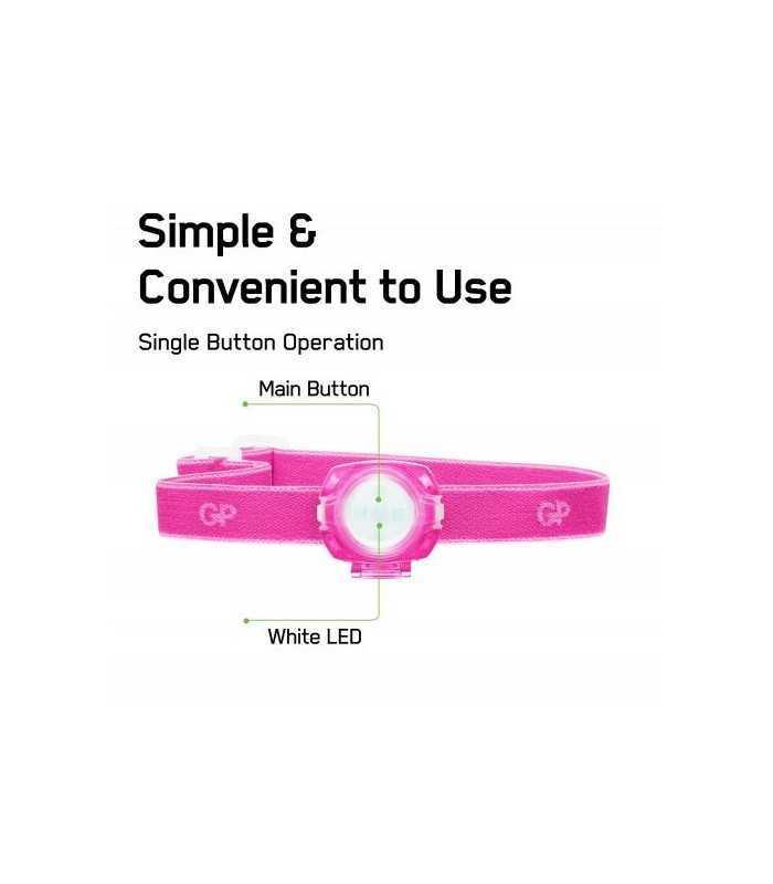 lanterna frontala led gp ch31 roz 40lm 2x cr2025 3