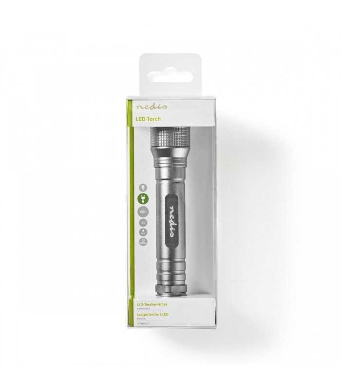 lanterna led cree 3w 150lm ipx5 gri 2x aa 158mm nedis 8