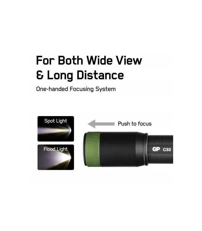 lanterna led gp c33 negru 150lm 2x aa 2