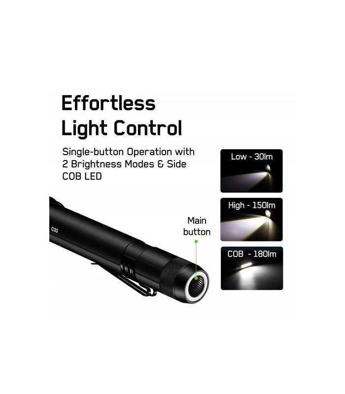 lanterna led gp c33 negru 150lm 2x aa 3