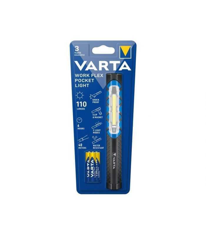 Lanterna LED Varta Work Flex Pocket Light 17647 110lm 3x AAA Longlife Power