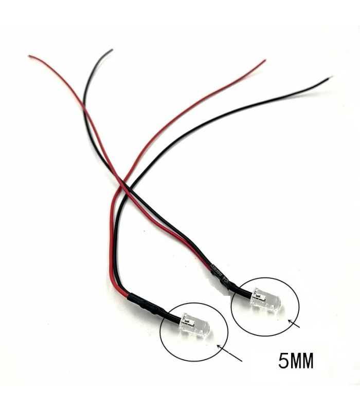 LED 12V 5mm alb rece cu fire 20 cm 9 Led 12v 5mm Alb Rece Cu Fire 20 Cm