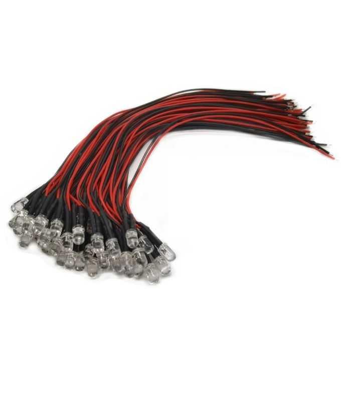 Led 12v 5mm Roz Cu Fire 20 Cm