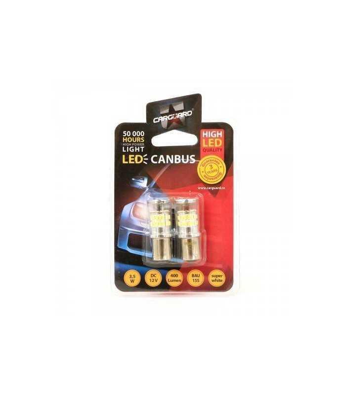 led de frana canbus 12v 35w 400lm 6000k bau15s can123 set 2buc carguard 1