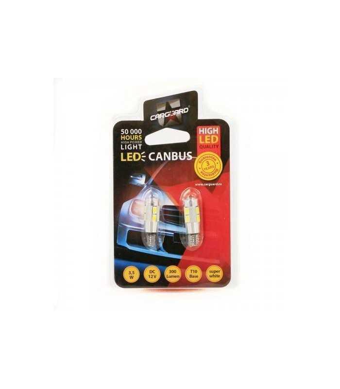 led de pozitie canbus t10 12v 35w 300lm 6000k set 2buc can121 carguard 1