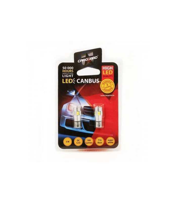 led de pozitie canbus t10 12v 3w 180lm 6000k set 2buc can120 carguard 1