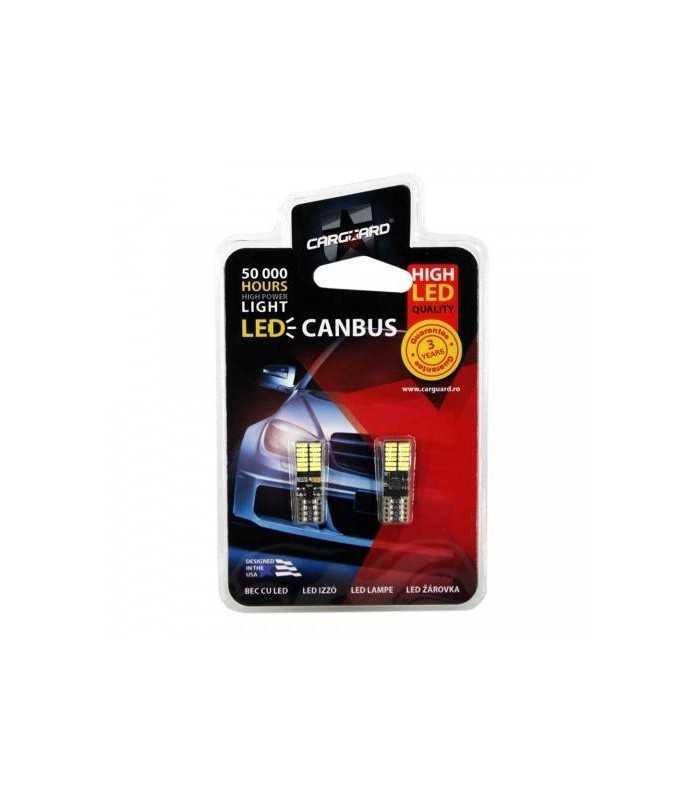 led de pozitie t10 5w5 12v 2w 168lm set 2buc can115 carguard 1