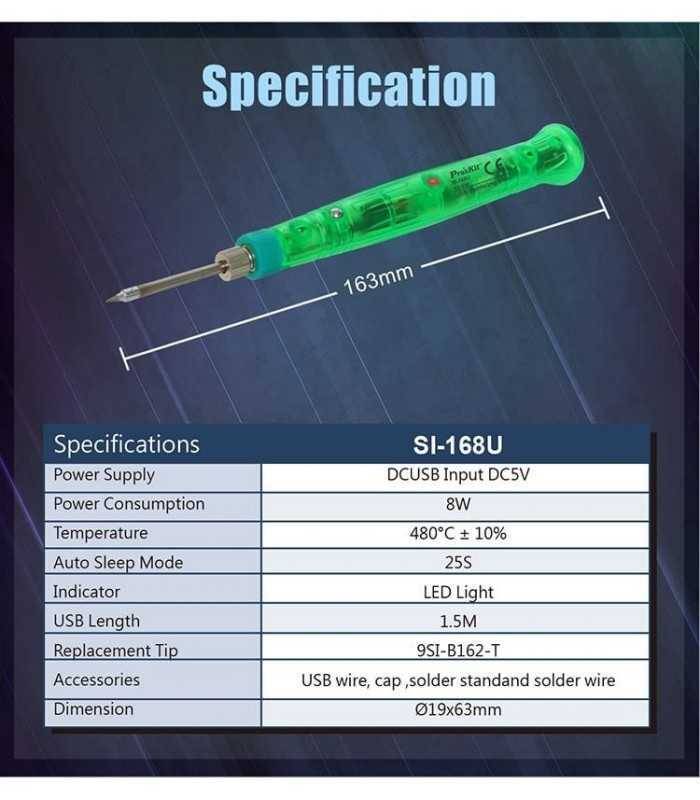 letcon de lipit portabil cu alimentare usb proskit 4