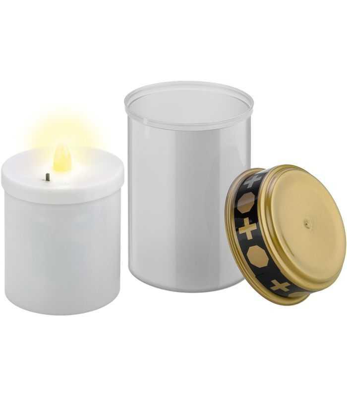 Lumanare Funerara Led Alb Cu Efect Palpaitor Realist Alb Cald 2700k Goobay 64604